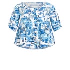 Sandy Pintuck Print Shirt image number null