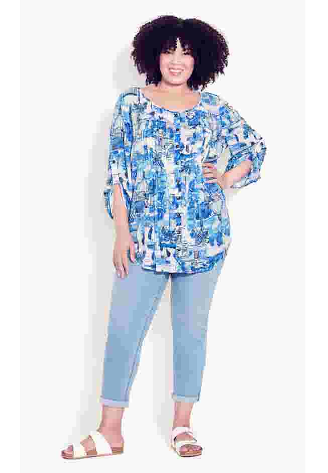 Sandy Pintuck Print Shirt image number 0