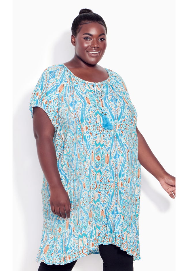Avalon Crush Tassel Tie Ruffle Tunic image number 3