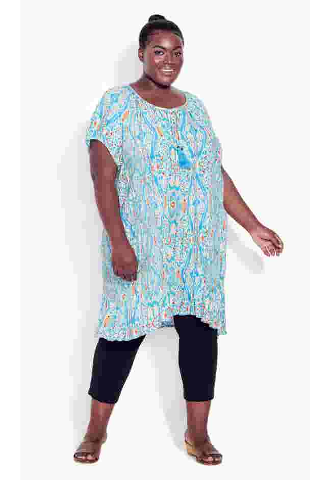 Avalon Crush Tassel Tie Ruffle Tunic image number 4