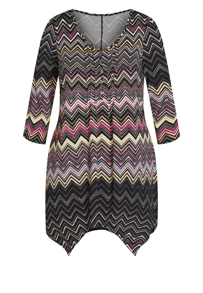 Holly Hanky Hem Print Tunic image number null