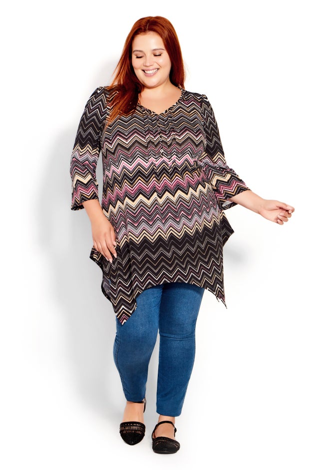 Holly Hanky Hem Print Tunic image number null