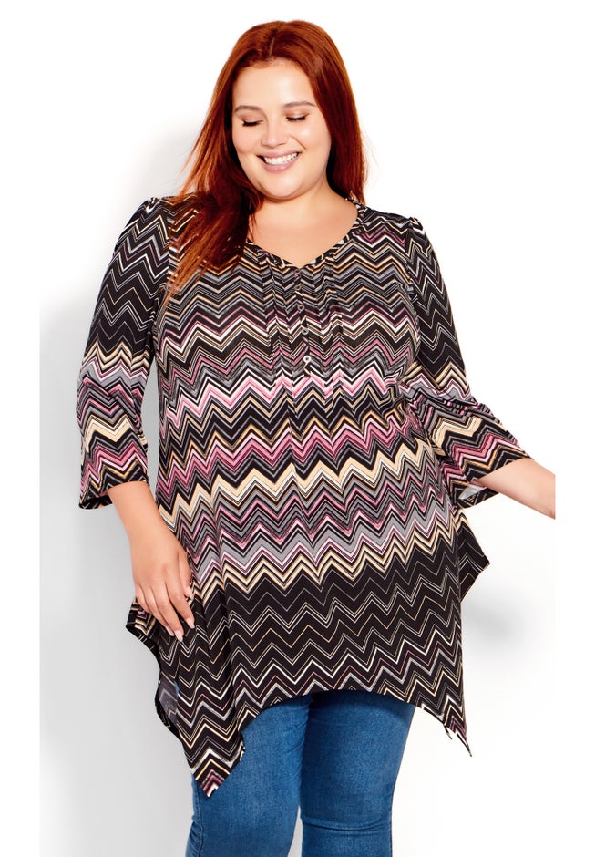 Holly Hanky Hem Print Tunic image number null