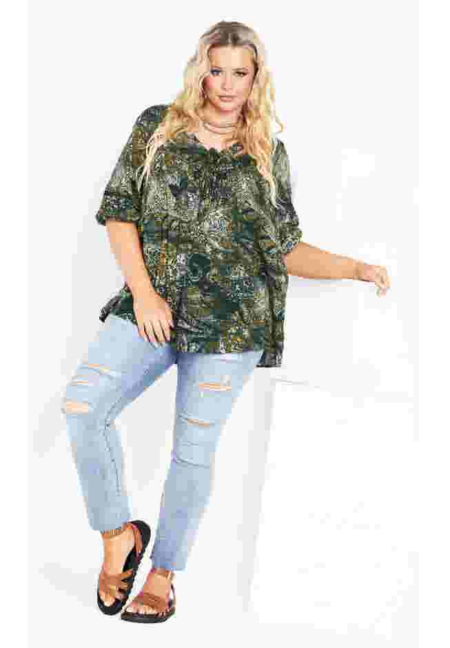 Carmel Pintuck Print Tunic image number 5