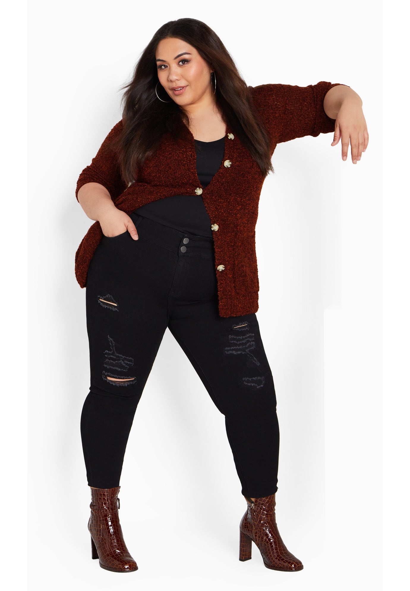 Amber Boucle Cardigan image number 1