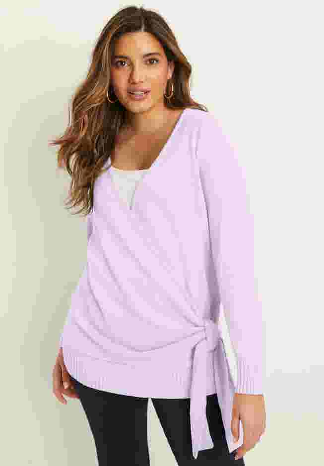 Wrap-Front Cardigan image number 3