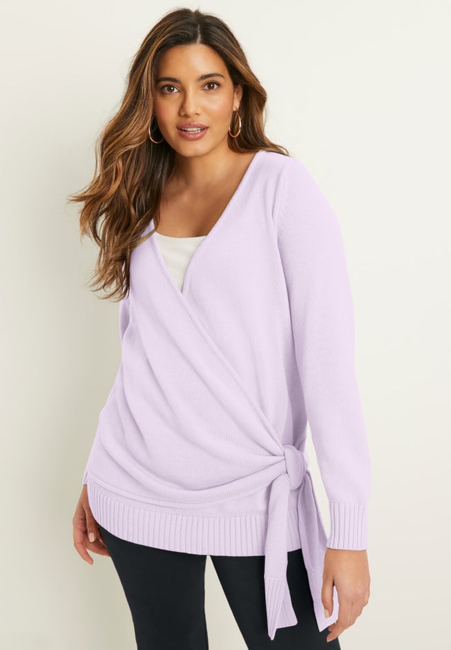 Wrap-Front Cardigan image number 3