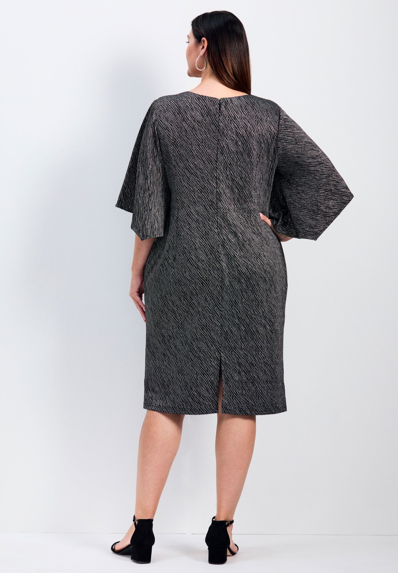 Anastasia Metallic Knit Tie Front Dress image number 1