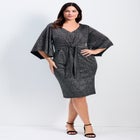 Anastasia Metallic Knit Tie Front Dress image number null