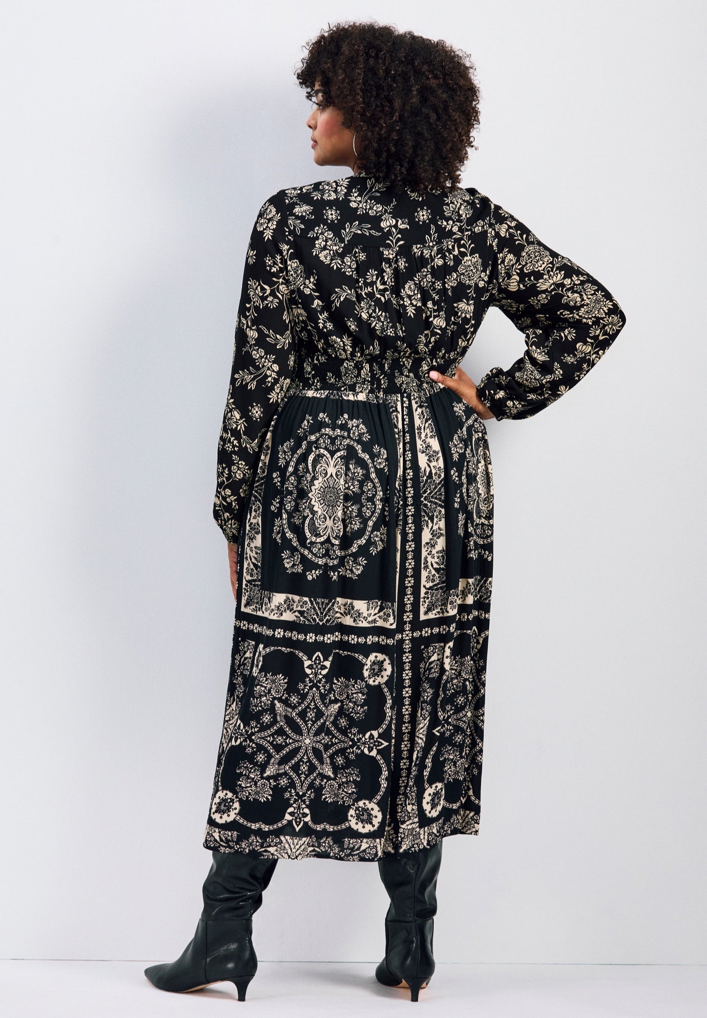 Eliana Scarf Placement Print Dress image number 1