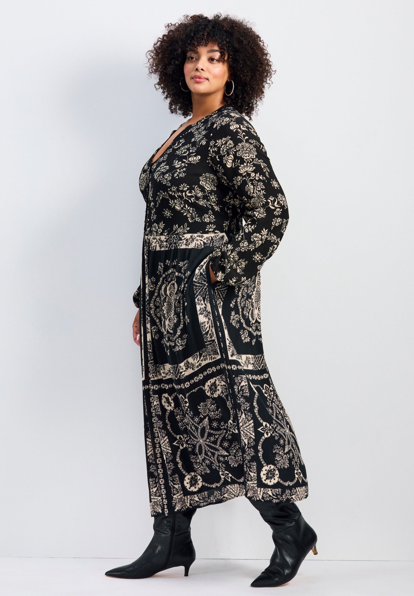 Eliana Scarf Placement Print Dress image number 2