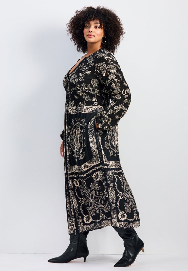Eliana Scarf Placement Print Dress image number 2