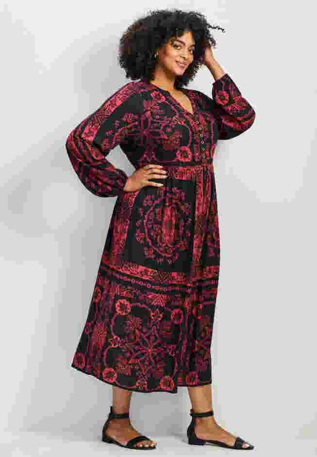 Eliana Scarf Placement Print Dress image number 2