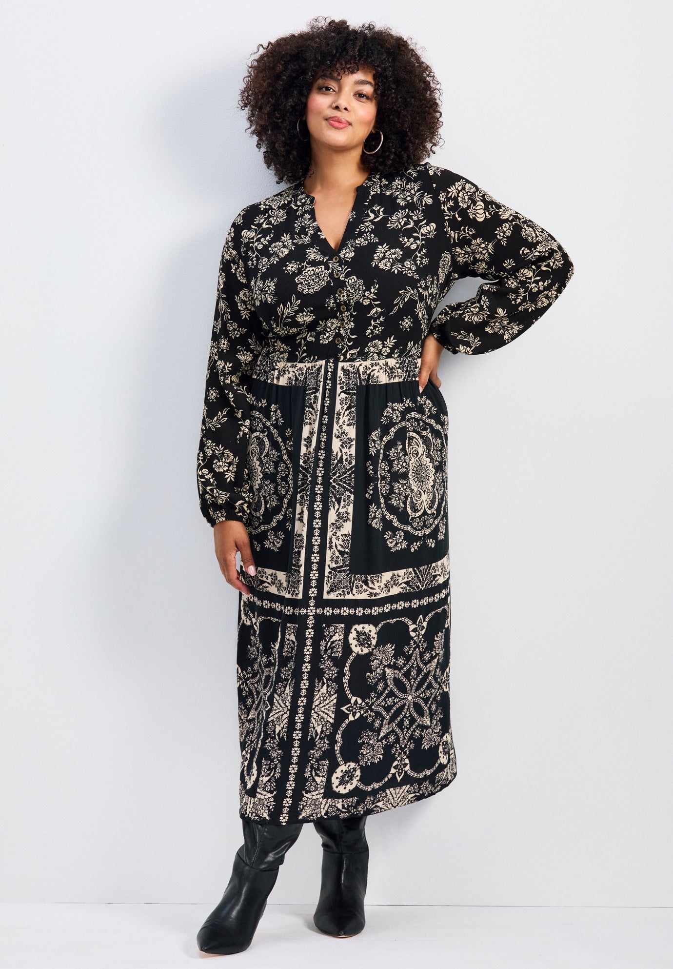 Eliana Scarf Placement Print Dress image number 0