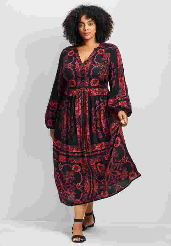 Eliana Scarf Placement Print Dress image number 0