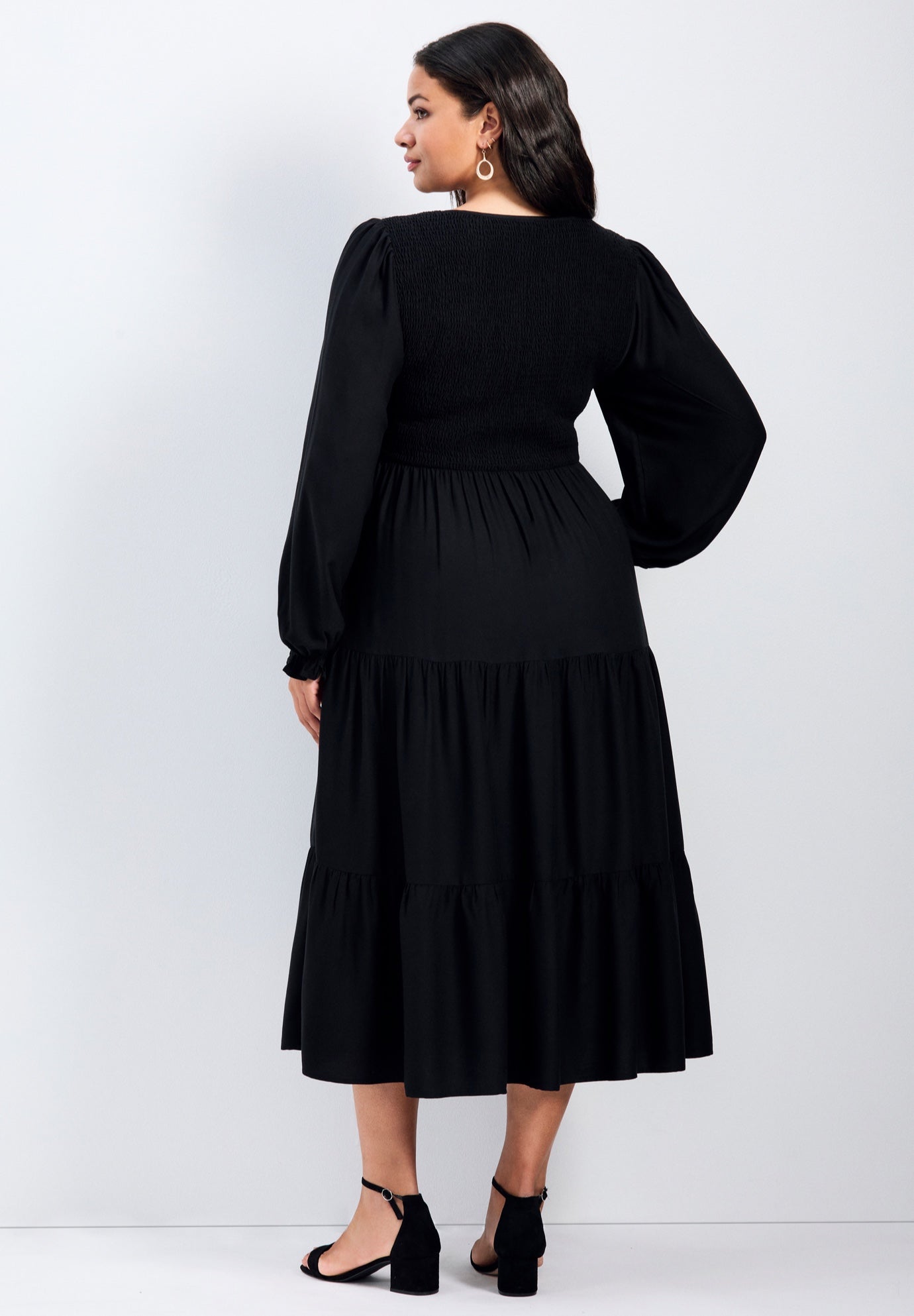 Indi Puff Sleeve Shirred Dress image number 1