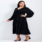 Indi Puff Sleeve Shirred Dress image number null
