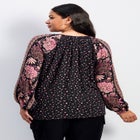 Eliana Border Print Sleeve Peasant Top image number null