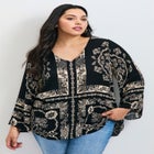 Maddison Scarf Print Top image number null