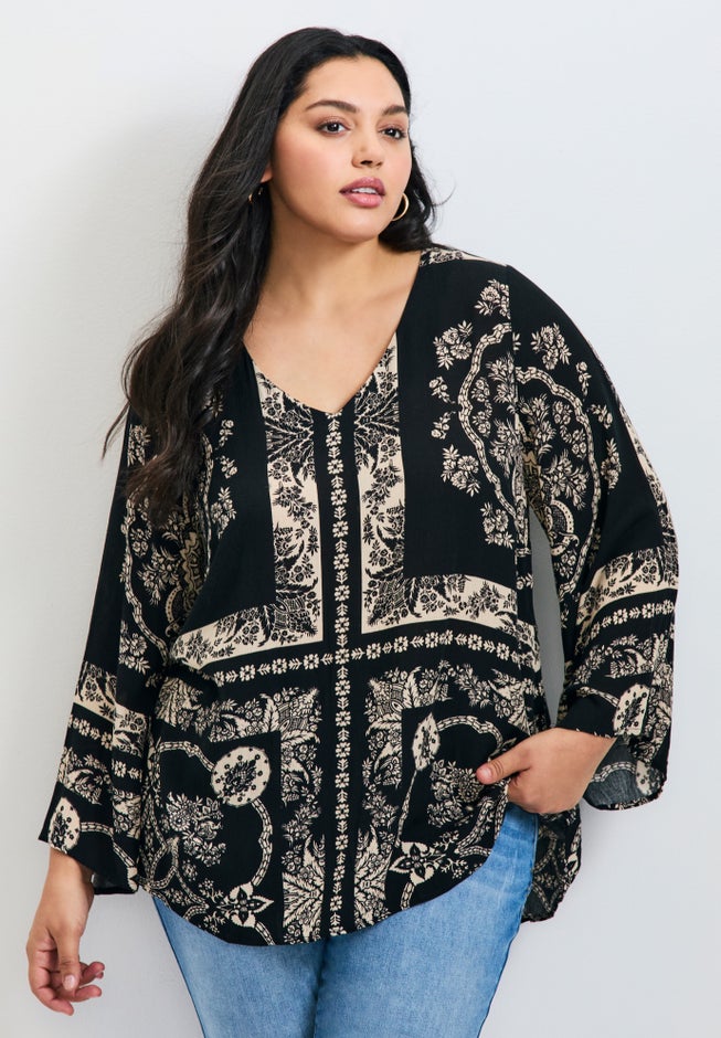 Maddison Scarf Print Top image number 0