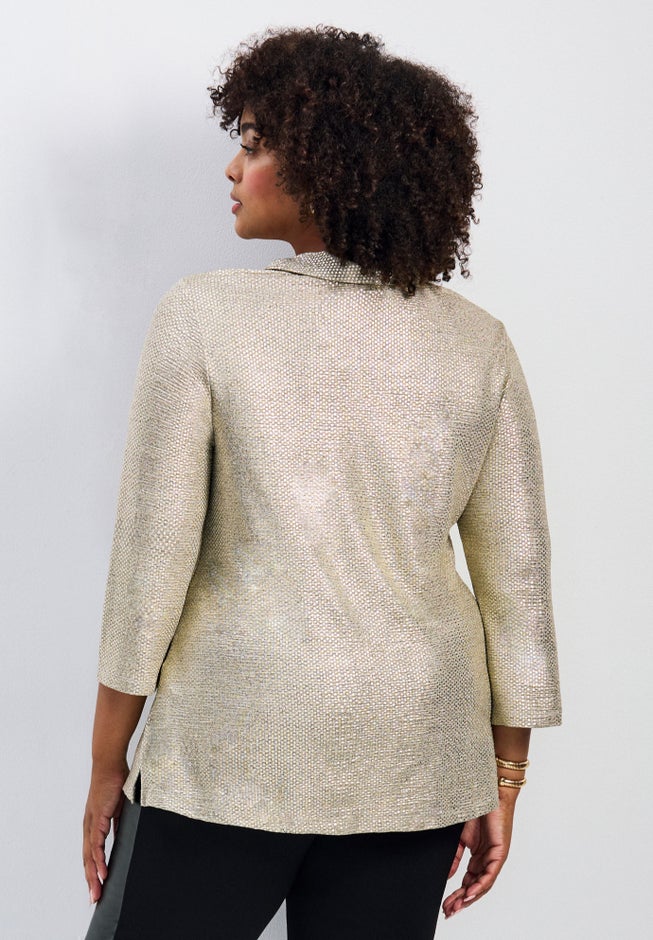 Felicia Metallic Knit Top image number 1