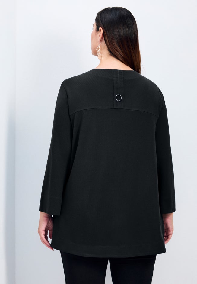 Breanna Eyelet Detail Hacci Top image number 1