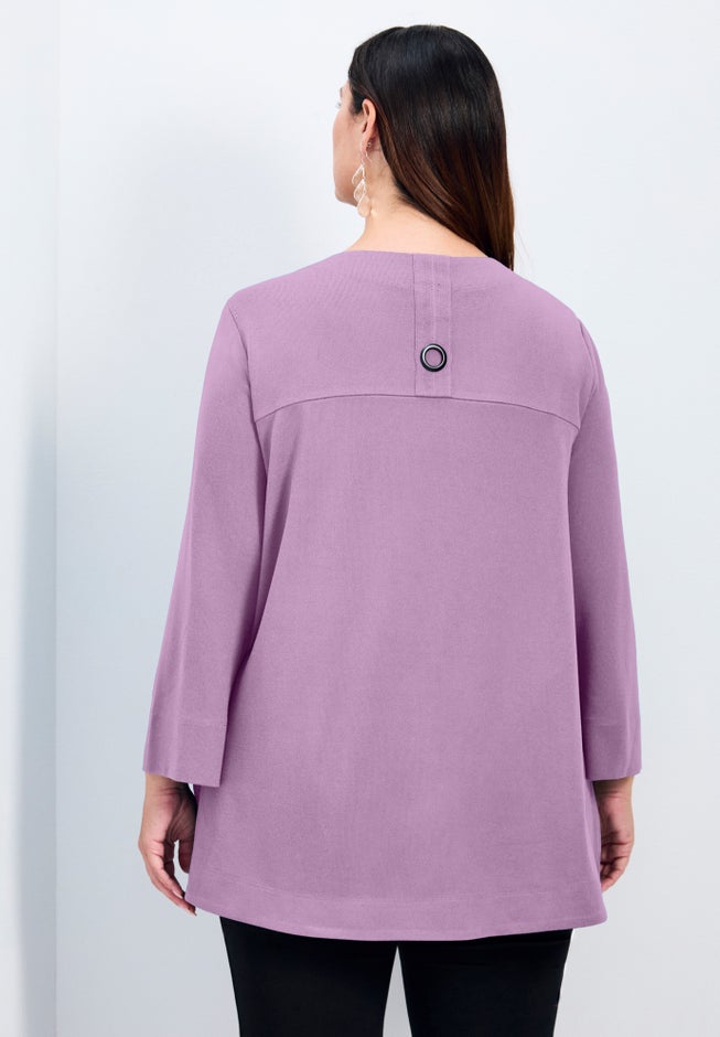 Breanna Eyelet Detail Hacci Top image number 1