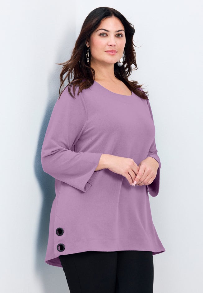 Breanna Eyelet Detail Hacci Top image number 2