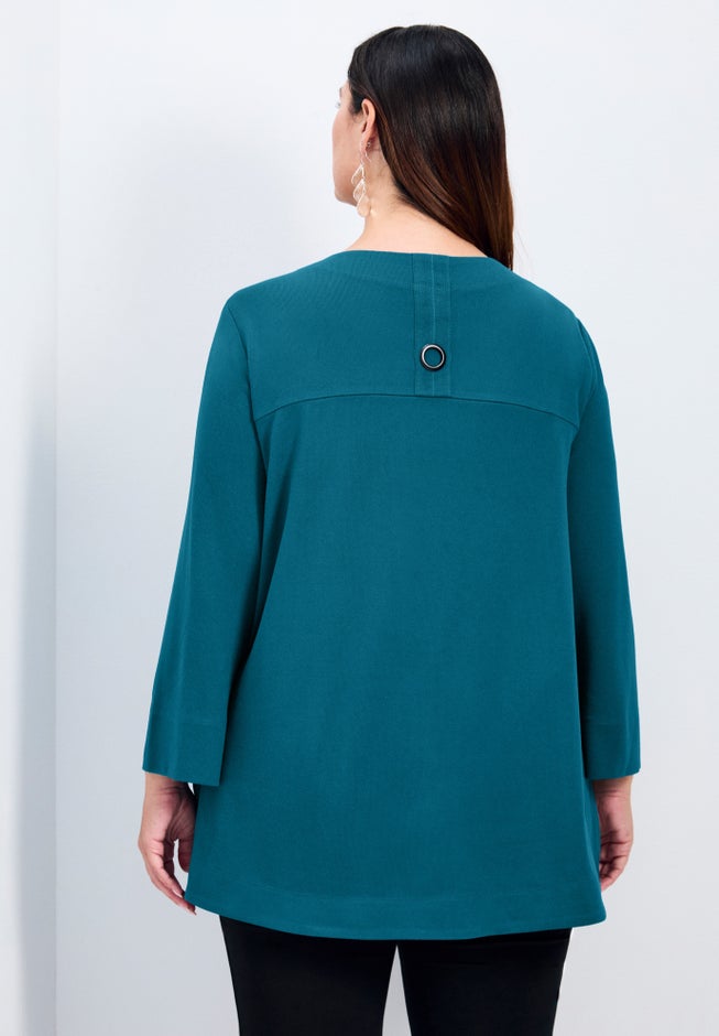 Breanna Eyelet Detail Hacci Top image number 1