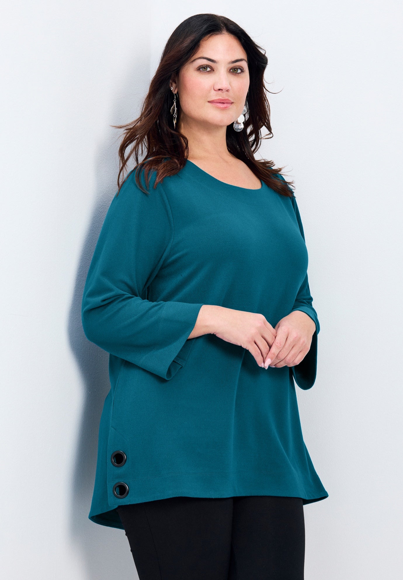 Breanna Eyelet Detail Hacci Top image number 2