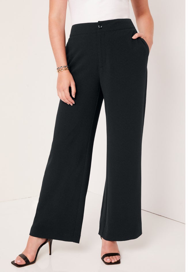 Curvie Fit Wide-Leg Corner Office Pants image number null