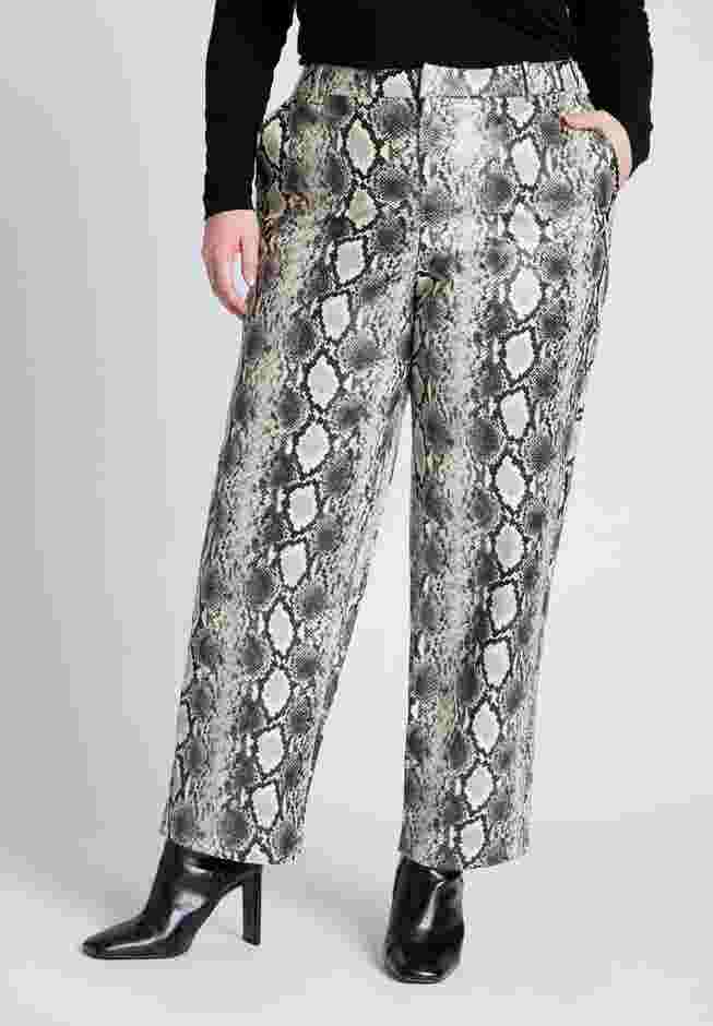 Snake Faux Leather Straight Leg Pant image number 1