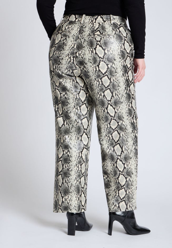 Snake Faux Leather Straight Leg Pant image number 2