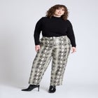 Snake Faux Leather Straight Leg Pant image number null