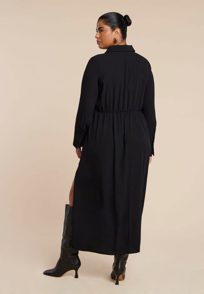 Collared Maxi Shirt Dress