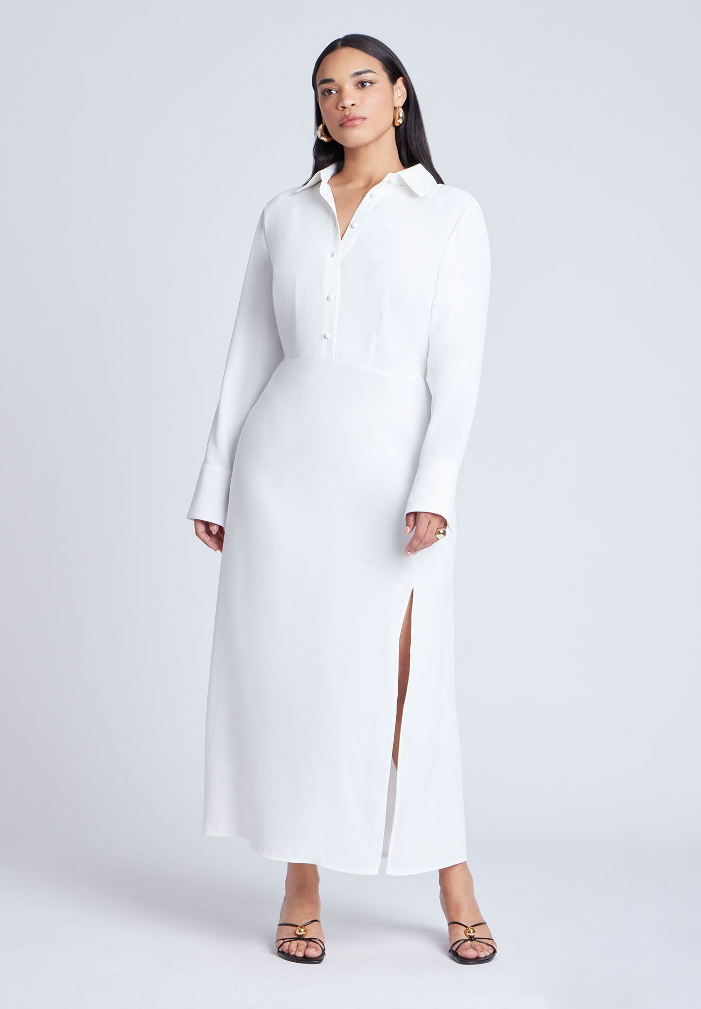 Collared Maxi Shirt Dress image number 1