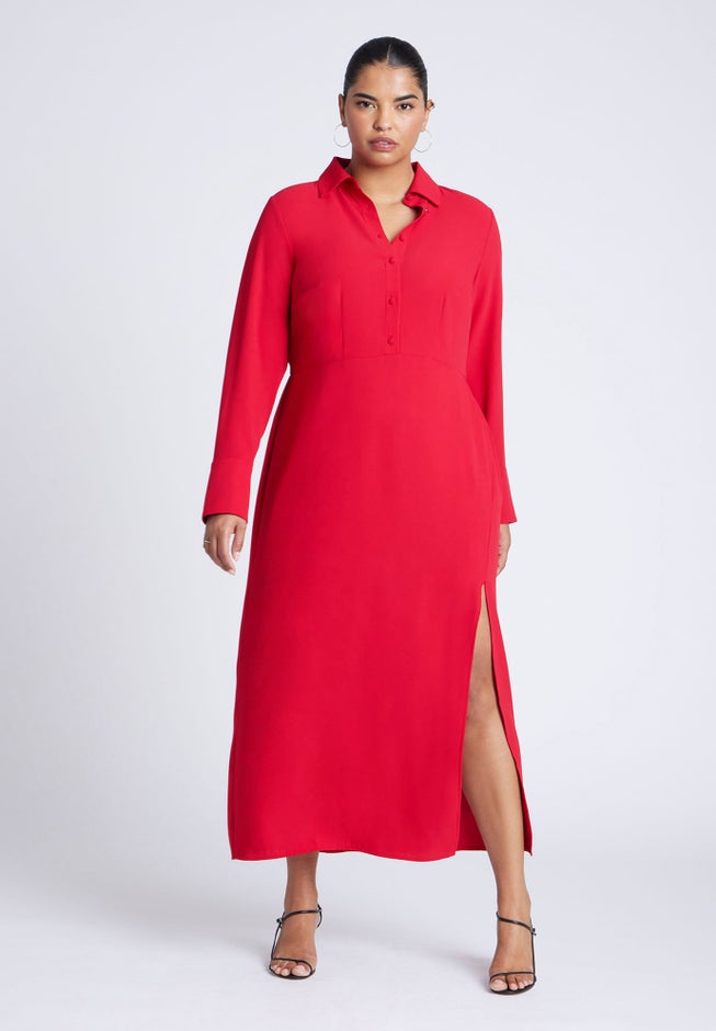 Collared Maxi Shirt Dress image number 3