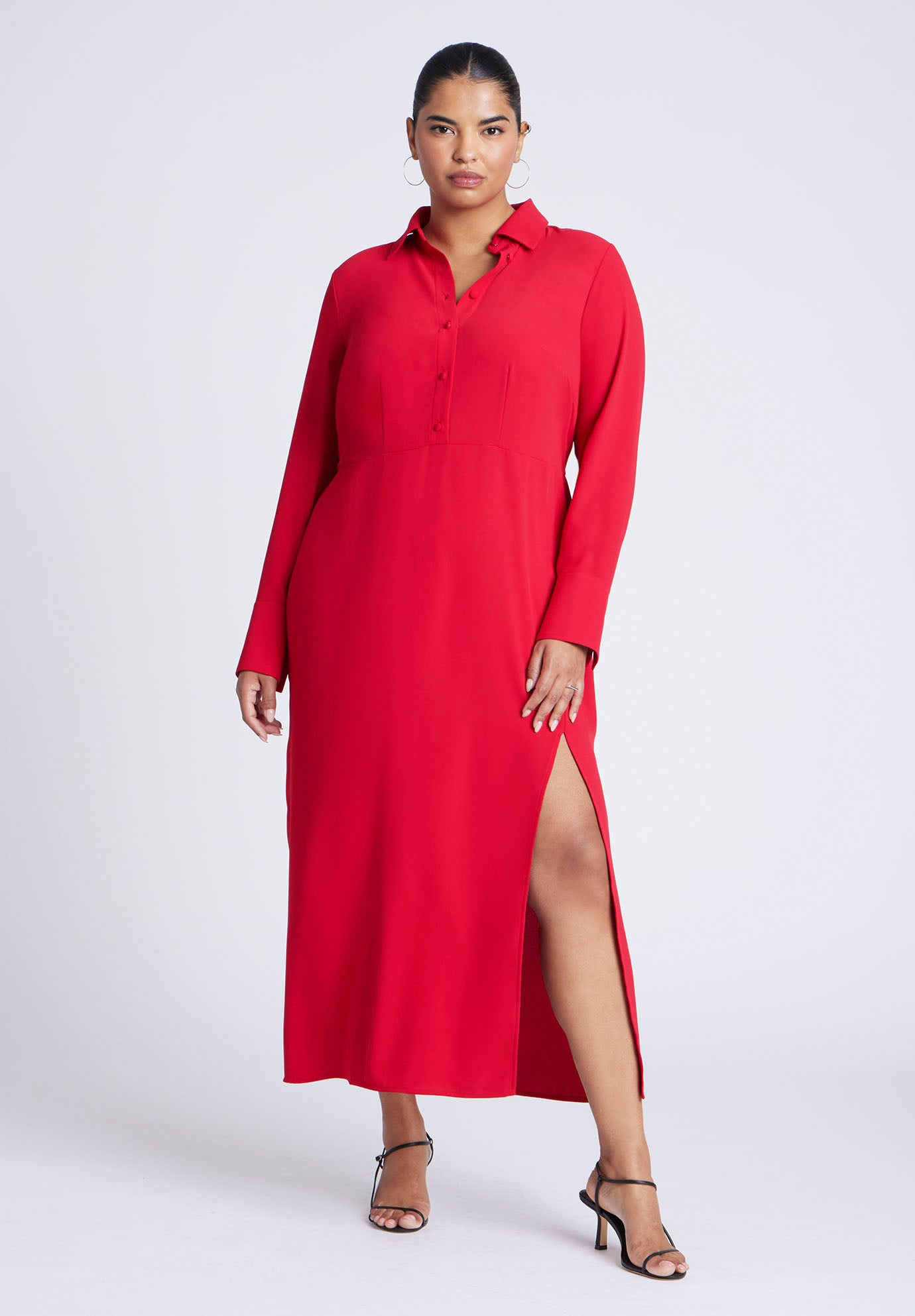 Collared Maxi Shirt Dress image number 0