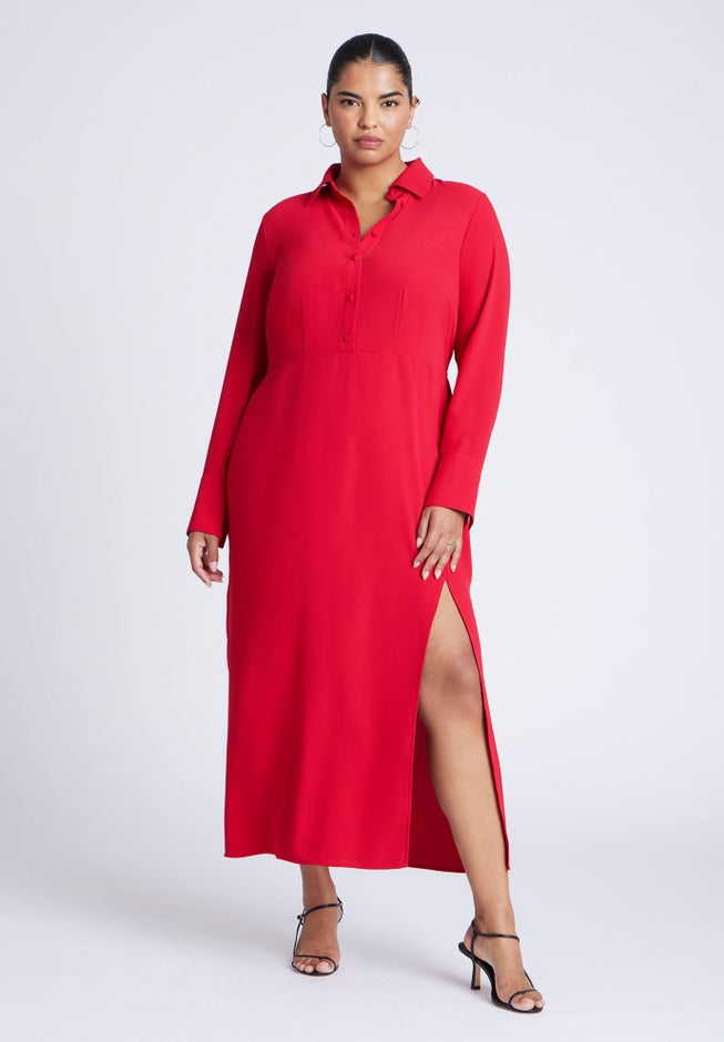 Collared Maxi Shirt Dress image number 0