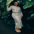 Printed Sequin Maxi Skirt image number null