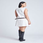 Pleated Mini Dress With Belt image number null