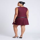 Pleated Mini Dress With Belt image number null