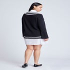 Striped Sweater Twofer Mini Shirt Dress image number null