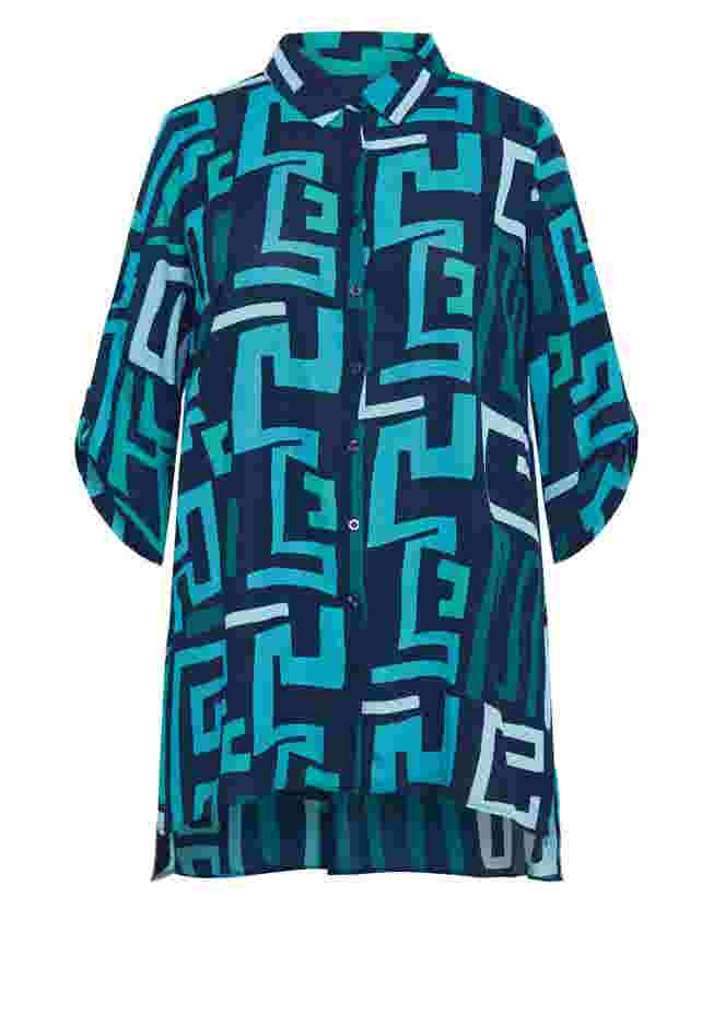 Longline Print Blouse image number 2