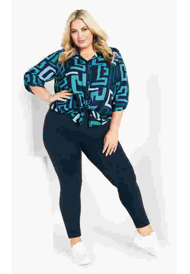 Longline Print Blouse image number 3