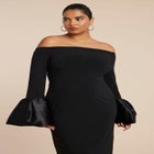 Off Shoulder Cuff Detail Maxi Dress image number null