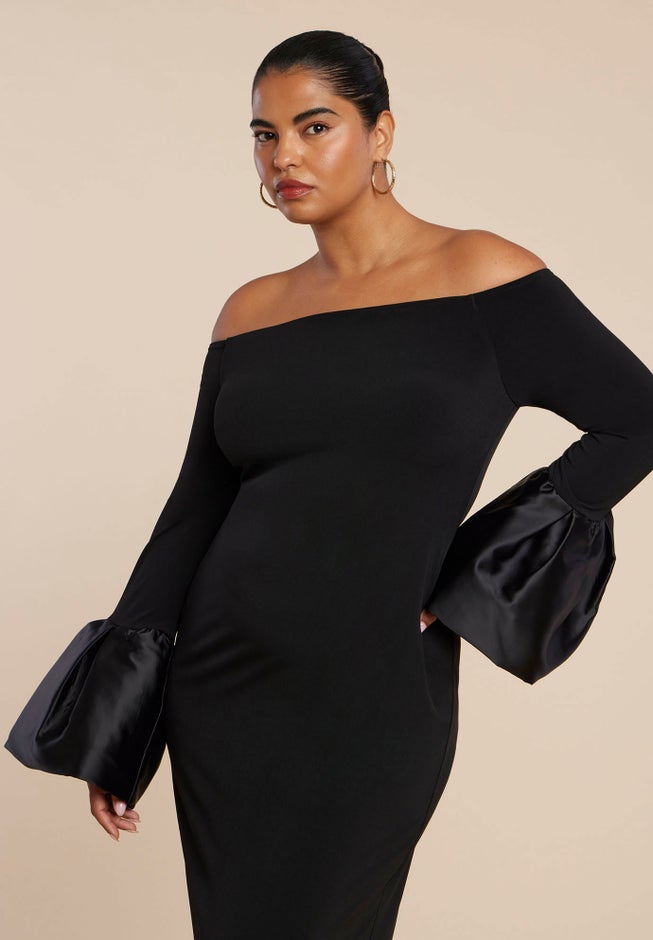 Off Shoulder Cuff Detail Maxi Dress image number 2