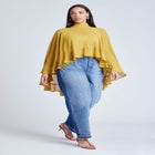 Ruffle Detail Asym Cape image number null