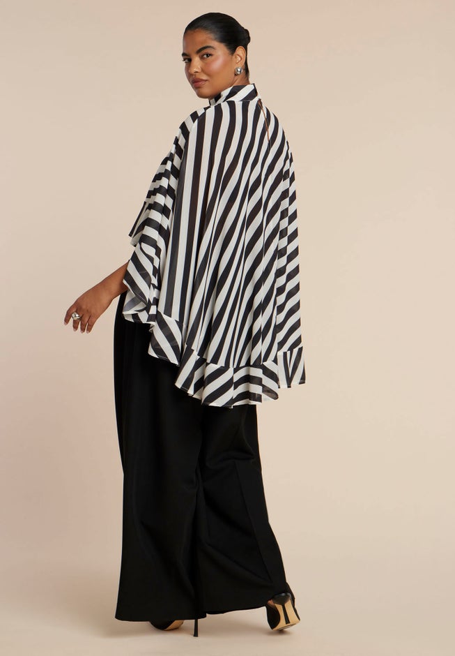 Ruffle Detail Asym Cape image number 4