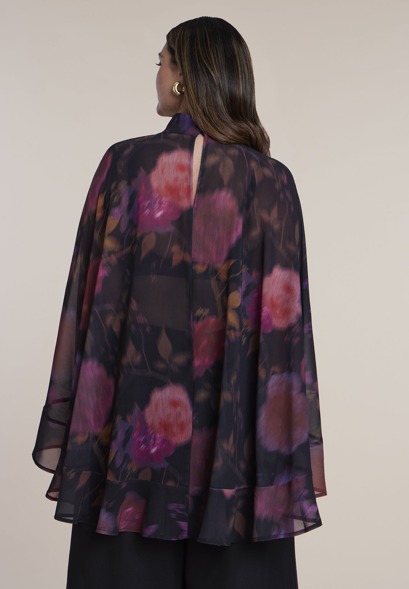 Ruffle Detail Asymmetrical Cape image number 1